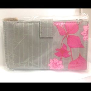 Stila Clutch Bamboo Pattern Taupe/Pink BNIP